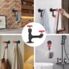 3 Pipe Craft FYNZA – Industrial Double Valve Wall Hook | Heavy-Duty Iron Pipe Decorative Coat & Bag Holder with Red Tap Handles | Rustic Vintage Home Décor