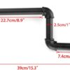 Pipe Craft RAVTO BLACK – Industrial Wall Mounted L-Shaped GI Pipe Clothing Rack Set of 2