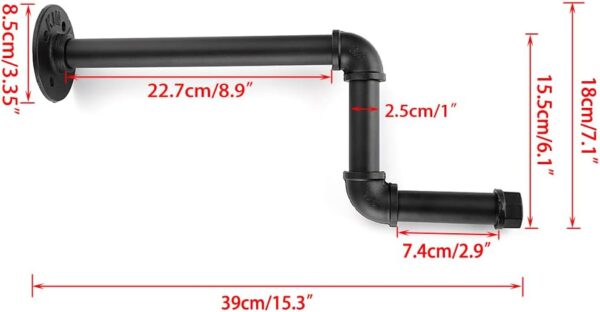 Pipe Craft RAVTO BLACK – Industrial Wall Mounted L-Shaped GI Pipe Clothing Rack Set of 2