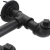 Pipe Craft BRONX – Industrial Iron Pipe Wall Hook Rack | 5-Hook Heavy-Duty Coat & Bag Hanger | Rustic Vintage Wall Mounted Organizer | Matte Black Finish