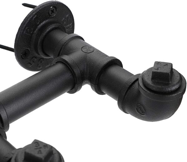 Pipe Craft BRONX – Industrial Iron Pipe Wall Hook Rack | 5-Hook Heavy-Duty Coat & Bag Hanger | Rustic Vintage Wall Mounted Organizer | Matte Black Finish
