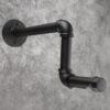 Pipe Craft RAVTO BLACK – Industrial Wall Mounted L-Shaped GI Pipe Clothing Rack Set of 2