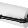 Pipe Craft TWINZ – Industrial Iron Pipe Paper Towel & Cloth Holder | Wall Mounted Dual Kitchen Roll Rack | Heavy-Duty Rustic Hardware | Matte Black Finish