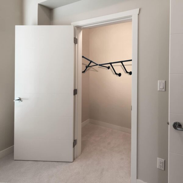 Pipe Craft ANGLO – 48-Inch Industrial Wall Mounted Clothing Rack Heavy-Duty GI Pipe Garment Bar for Bedroom, Closet, Laundry & Boutique Display Strong Metal Hanging Rod with Support Brackets Matte Black Finish