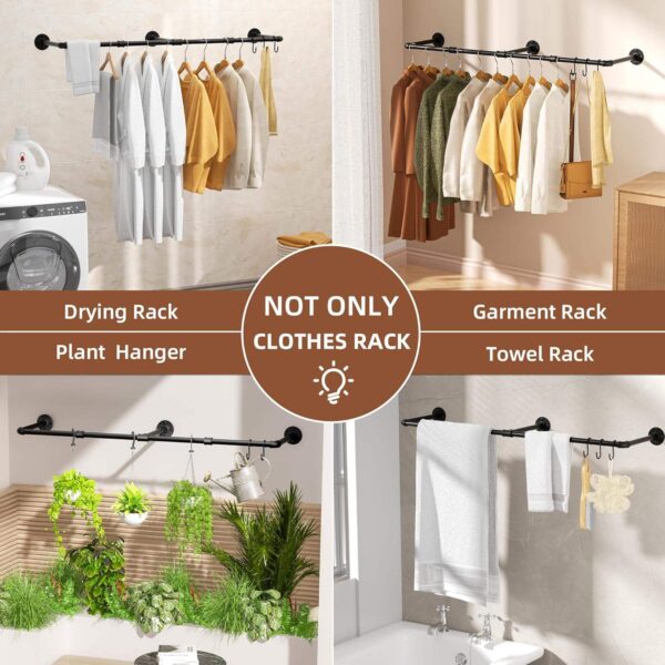 Pipe Craft SKYLINQ GOLD – Extra-Long Luxury Industrial Ceiling Mounted Clothing Rack, Heavy-Duty Gold GI Pipe Overhead Garment Hanging System for Bedroom, Closet, Walk-In Wardrobe, Laundry Room, Boutique and Retail Display, Premium Gold Finish