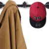Pipe Craft BRONX – Industrial Iron Pipe Wall Hook Rack | 5-Hook Heavy-Duty Coat & Bag Hanger | Rustic Vintage Wall Mounted Organizer | Matte Black Finish