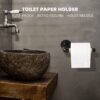 Pipe Craft JUTON – Industrial Rope Toilet Paper Holder | Rustic Farmhouse Wall Mounted Tissue Bar | Heavy-Duty GI Pipe Hardware | Matte Black & Natural Jute Finish