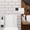 6 Pipe Craft NUTO – Industrial Iron Pipe Toilet Paper Holder | Rustic Wall Mounted Tissue Holder for Bathroom | Heavy-Duty Matte Black Finish