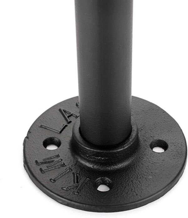 Pipe Craft RAVTO BLACK – Industrial Wall Mounted L-Shaped GI Pipe Clothing Rack Set of 2