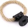 6 Pipe Craft ROPTRA – Rustic Industrial Rope Towel Ring, Heavy-Duty GI Pipe Wall Mounted Hand Towel Holder for Bathroom, Wash Basin and Kitchen, Natural Jute Rope with Matte Black Hardware, Farmhouse Vintage and Industrial Décor
