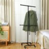 Pipe Craft TORIX – Double-Bar Industrial Clothing Rack with Wheels | Heavy-Duty GI Pipe Garment Stand | Rolling Wardrobe Organizer for Home & Retail | Matte Black Finish