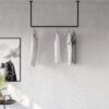 Pipe Craft AEROVIX – 36-inch Ceiling Mounted Hanging Clothes Rack, 20-inch Drop | Industrial Iron Pipe Garment Rail for Bedroom, Laundry & Walk-in Wardrobe | Black