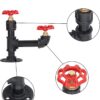 6 Pipe Craft FYNZA – Industrial Double Valve Wall Hook | Heavy-Duty Iron Pipe Decorative Coat & Bag Holder with Red Tap Handles | Rustic Vintage Home Décor