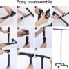 7 Pipe Craft ROLLVIX – Industrial Rolling Clothing Rack | Heavy-Duty GI Pipe Garment Stand with Wheels | Mobile Apparel Organizer for Bedroom, Boutique, Laundry & Retail Display | Adjustable Height | Matte Black Finish