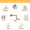 Pipe Craft RAVTO GOLD – Luxury Industrial Wall Mounted L-Shaped GI Pipe Clothing Rack Set of 2