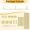 Pipe Craft SKYLINQ GOLD – Extra-Long Luxury Industrial Ceiling Mounted Clothing Rack, Heavy-Duty Gold GI Pipe Overhead Garment Hanging System for Bedroom, Closet, Walk-In Wardrobe, Laundry Room, Boutique and Retail Display, Premium Gold Finish