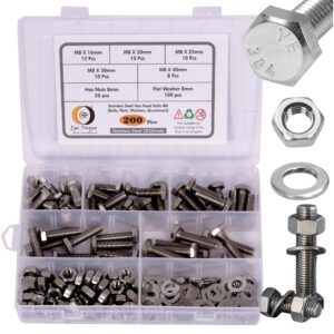 Metric M8 Stainless Steel 202 Grade Hex Head Bolts