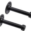 1 Pipe Craft HOLDY – 1/2” Industrial Pipe Shelf Brackets (Set of 2) | Rustic Wall Mounted DIY Floating Shelf Brackets | Heavy-Duty Iron Pipe Design for 6–12 Inch Boards | Matte Black Finish
