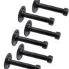 Pipe Craft HOLDY – 1/2” Industrial Pipe Shelf Brackets (Set of 6) | Rustic Wall Mounted DIY Floating Shelf Brackets | Heavy-Duty Iron Pipe Design for 6–12 Inch Boards | Matte Black Finish