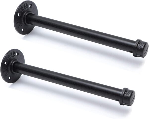 Pipecraft HOLDY – 1/2x10” Industrial Pipe Shelf Brackets (Set of 2) | Rustic Wall Mounted DIY Floating Shelf Brackets | Heavy-Duty Iron Pipe Design for 6–12 Inch Boards | Matte Black Finish Pipecraft HOLDY – 1/2x10” Industrial Pipe Shelf Brackets (Set of 2) | Rustic Wall Mounted DIY Floating Shelf Brackets | Heavy-Duty Iron Pipe Design for 6–12 Inch Boards | Matte Black Finish