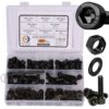 120 Metric M8 High Tensile Alloy Steel Allen Bolt Hex Socket Head Cap Screws Nuts & Washers Assortment Kit with Allen Keys & Storage Box - 217 Pieces