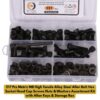16 Metric M8 High Tensile Alloy Steel Allen Bolt Hex Socket Head Cap Screws Nuts & Washers Assortment Kit with Allen Keys & Storage Box - 217 Pieces