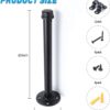 Pipecraft HOLDY – 1/2x10” Industrial Pipe Shelf Brackets (Set of 2) | Rustic Wall Mounted DIY Floating Shelf Brackets | Heavy-Duty Iron Pipe Design for 6–12 Inch Boards | Matte Black Finish