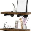 6 Pipe Craft HOLDY – 1/2” Industrial Pipe Shelf Brackets (Set of 2) | Rustic Wall Mounted DIY Floating Shelf Brackets | Heavy-Duty Iron Pipe Design for 6–12 Inch Boards | Matte Black Finish